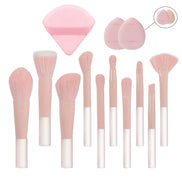 10 Pink Mini Makeup Brush Travel Portable Makeup Tool Makeup Puff - Palm Brush Professional Makeup Tool Set