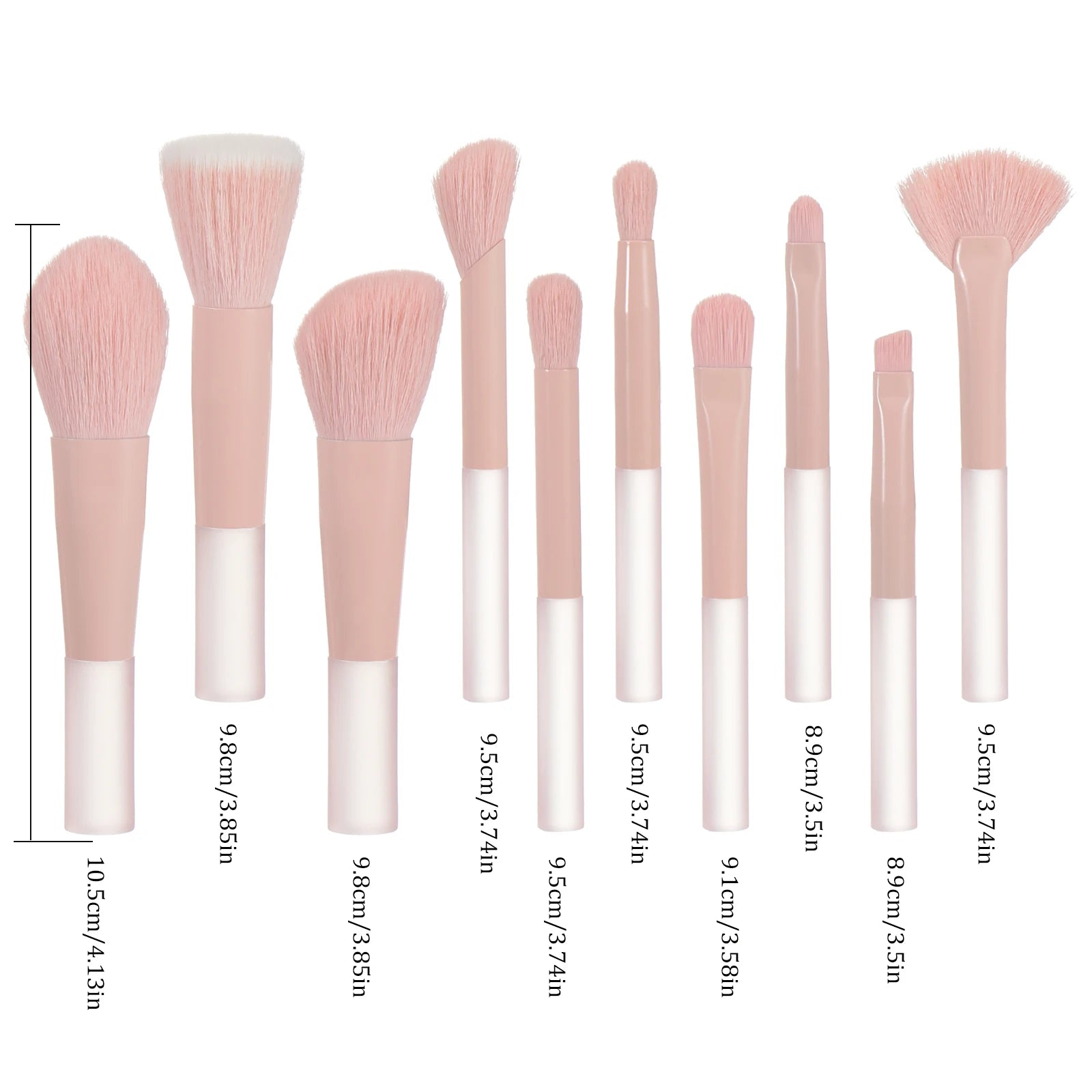 10 Pcs Mini Makeup Brush Travel Portable Makeup Tool Makeup Puff - Palm Brush Professional Makeup Tool Set