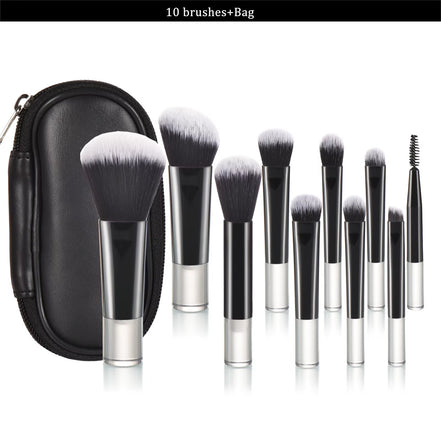 10 Pcs Mini Makeup Brush Travel Portable Makeup Tool Makeup Puff - Palm Brush Professional Makeup Tool Set