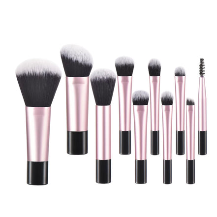 10 Pcs Mini Makeup Brush Travel Portable Makeup Tool Makeup Puff - Palm Brush Professional Makeup Tool Set
