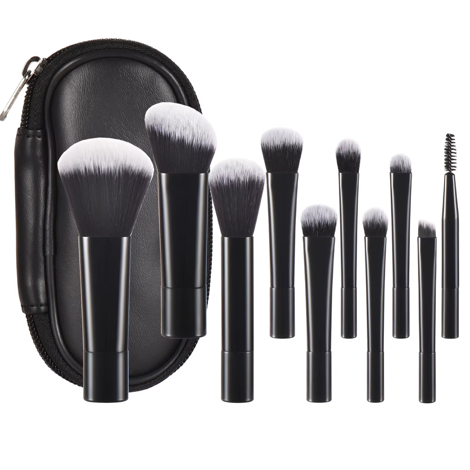 10 Pink Mini Makeup Brush Travel Portable Makeup Tool Makeup Puff - Palm Brush Professional Makeup Tool Set