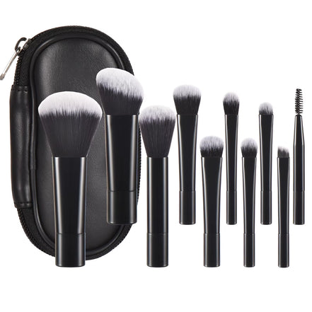 10 Pink Mini Makeup Brush Travel Portable Makeup Tool Makeup Puff - Palm Brush Professional Makeup Tool Set