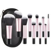 10 Pcs Mini Makeup Brush Travel Portable Makeup Tool Makeup Puff - Palm Brush Professional Makeup Tool Set