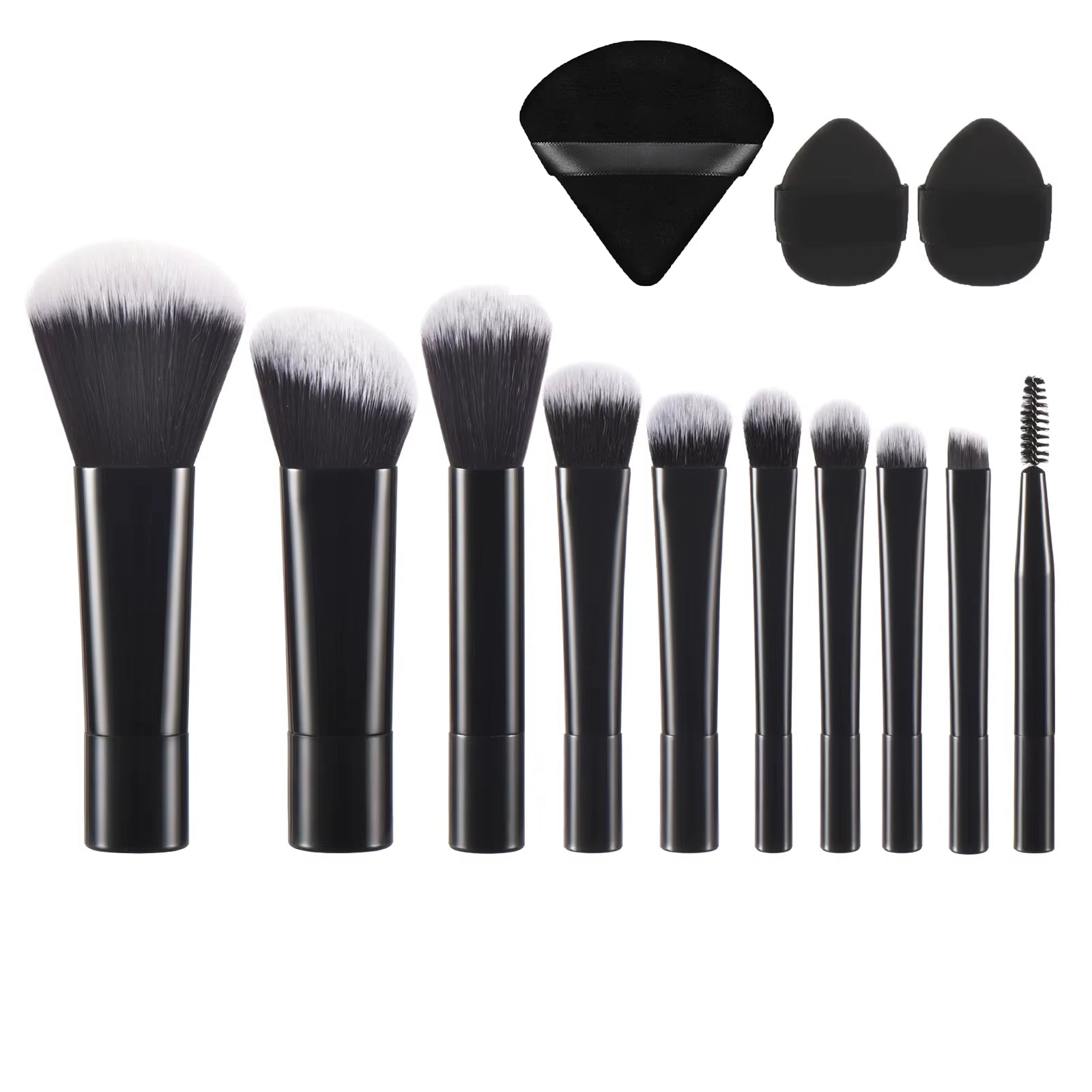 10 Pink Mini Makeup Brush Travel Portable Makeup Tool Makeup Puff - Palm Brush Professional Makeup Tool Set