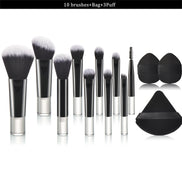 10 Pcs Mini Makeup Brush Travel Portable Makeup Tool Makeup Puff - Palm Brush Professional Makeup Tool Set