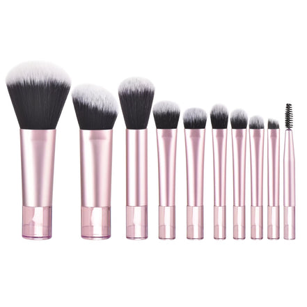 10 Pink Mini Makeup Brush Travel Portable Makeup Tool Makeup Puff - Palm Brush Professional Makeup Tool Set