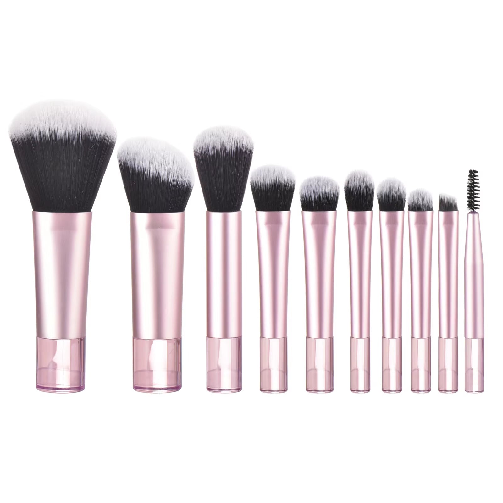 10 Pcs Mini Makeup Brush Travel Portable Makeup Tool Makeup Puff - Palm Brush Professional Makeup Tool Set