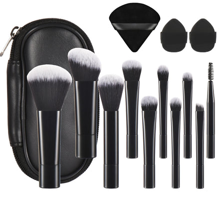 10 Pink Mini Makeup Brush Travel Portable Makeup Tool Makeup Puff - Palm Brush Professional Makeup Tool Set