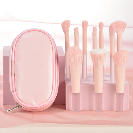 10 Pcs Mini Makeup Brush Travel Portable Makeup Tool Makeup Puff - Palm Brush Professional Makeup Tool Set