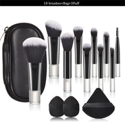 10 Pink Mini Makeup Brush Travel Portable Makeup Tool Makeup Puff - Palm Brush Professional Makeup Tool Set