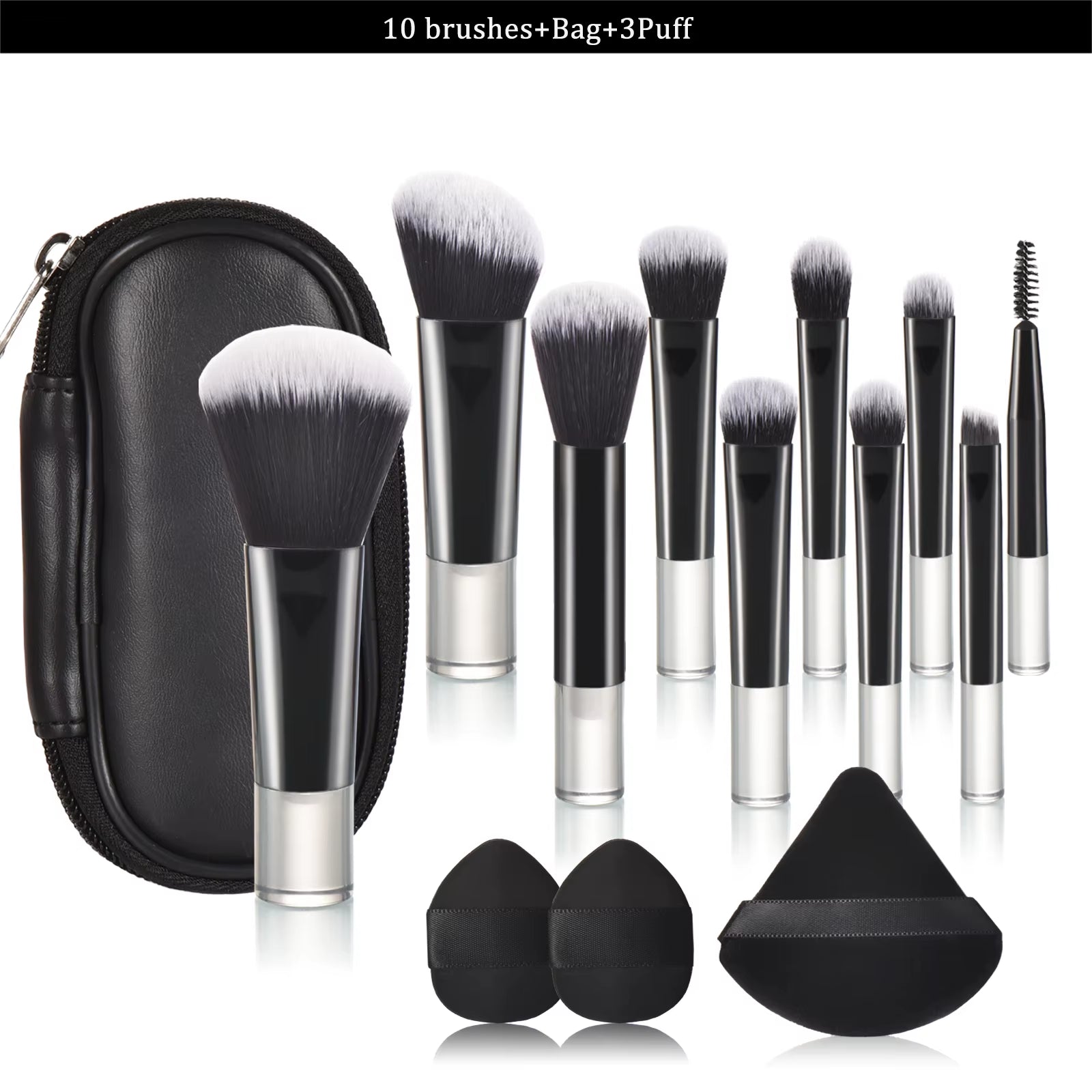 10 Pink Mini Makeup Brush Travel Portable Makeup Tool Makeup Puff - Palm Brush Professional Makeup Tool Set